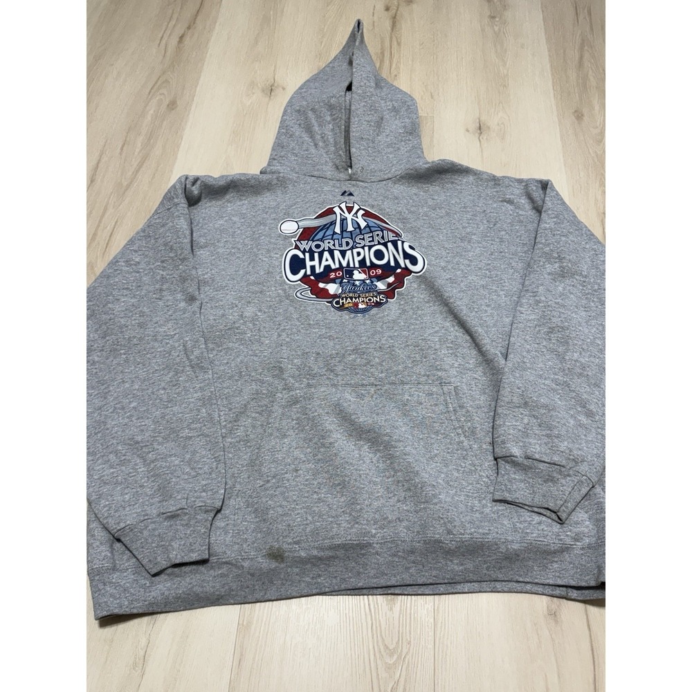 Vintage New York Yankees Hoodie Sweatshirt Men's 2XL 2009 World Series Champions